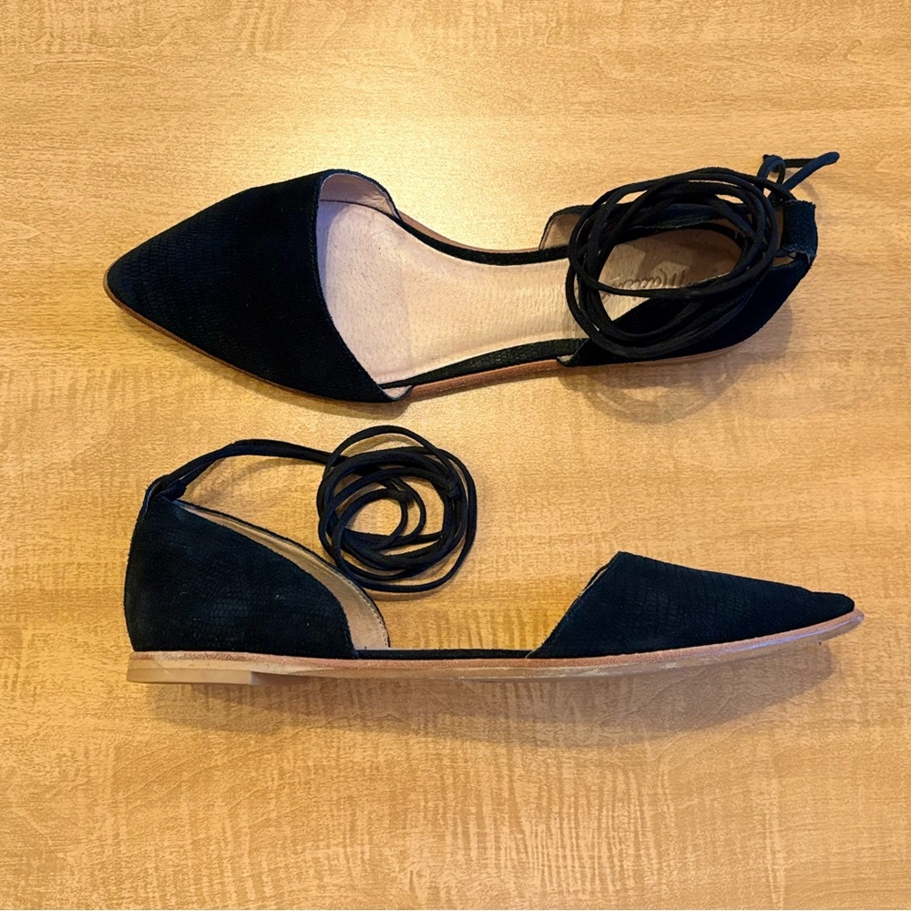 Madewell D'orsay Lace-Up Pointed Toe Ballet Flats